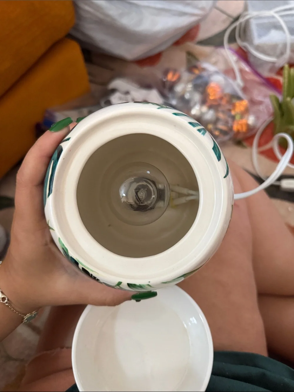 Scentsy Tropical Leaf Ceramic Home Art Warmer - Green